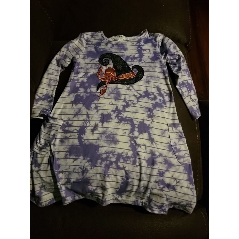 marie nicole clothing purple Halloween witch hat dress size large L 4 years